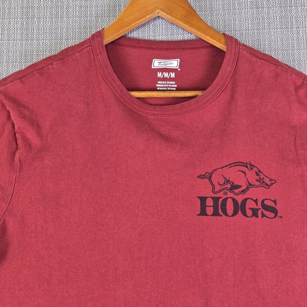 U of A Arkansas Razorbacks x Tailgate T Shirt Mens M Red Retro Soft Gameday - Picture 14 of 15